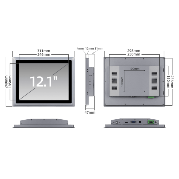 12.1寸电容触摸屏工业显示器 SCD-A121SR - 图片 9