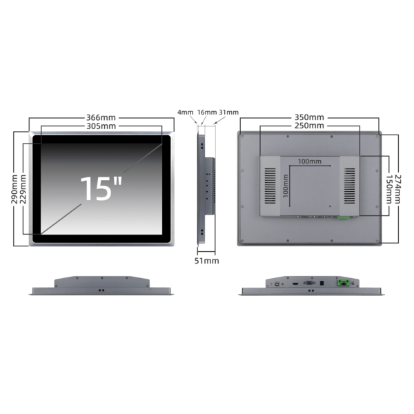 15寸电容触摸屏工业显示器 SCD-A150SR - 图片 6